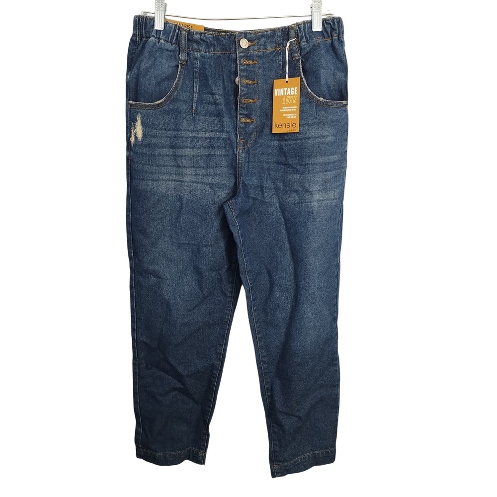 Kensie Vintage Luxe High Rise Barrel Boho Festival Preppy Jean‎ 29